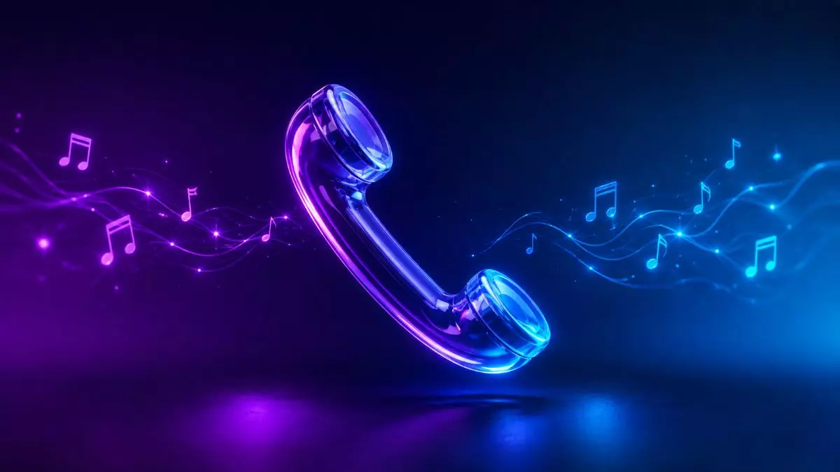 A glowing telephone handset with musical notes, a visual for why hold music sounds so awful